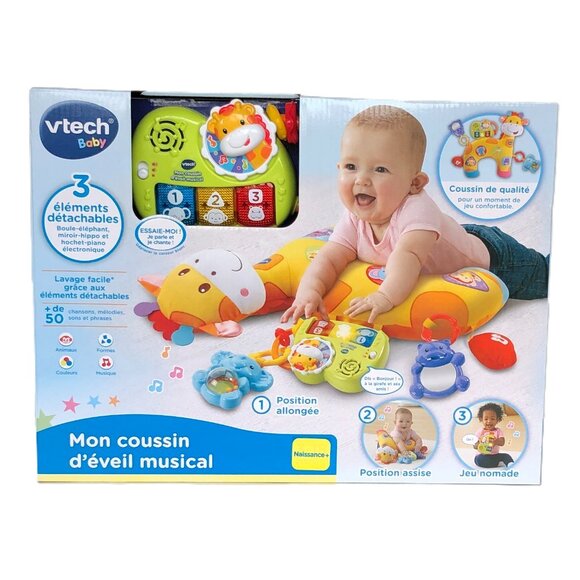 Brand New Vtech (French Version) Mon coussin d'éveil musical 0+ - Picture 1 of 16